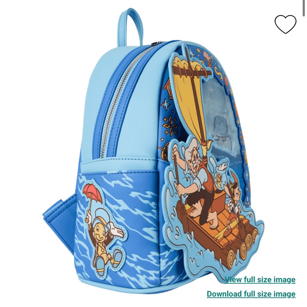 Loungefly Loungefly Pinocchio Raft Monstro Lenticular Mini Backpack & Wallet - Picture 13 of 16